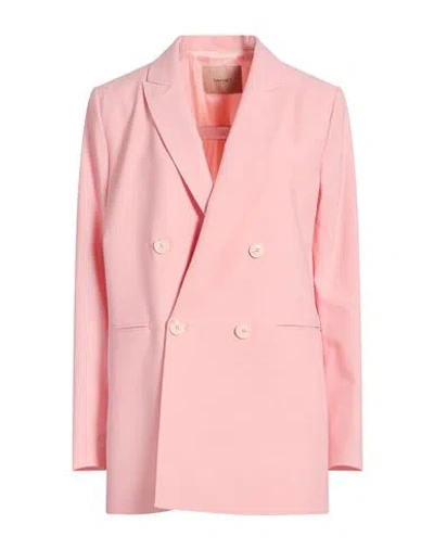 Twinset Woman Blazer Pink Size 10 Polyester, Wool, Elastane