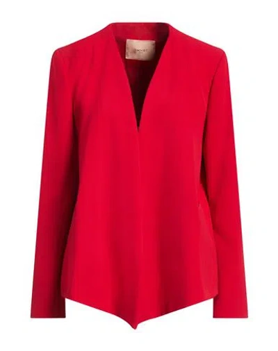 Twinset Woman Blazer Red Size 16 Polyester, Elastane