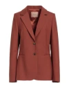 Twinset Woman Blazer Rust Size 10 Polyester, Wool, Elastane In Red