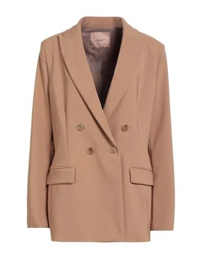 Twinset Woman Blazer Sand Size 14 Polyester, Elastane