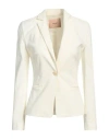 Twinset Woman Blazer White Size 6 Viscose, Polyamide, Elastane, Polyester
