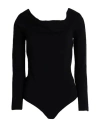 Twinset Woman Bodysuit Black Size L Viscose, Polyester