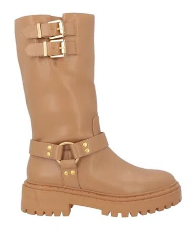 Twinset Woman Boot Beige Size 5 Cow Leather
