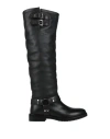 Twinset Woman Boot Black Size 6 Leather In Black
