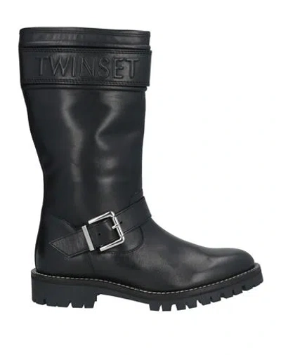 Twinset Woman Boot Black Size 6 Leather