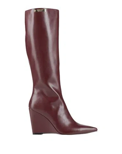 Twinset Woman Boot Burgundy Size 6 Textile Fibers In Red