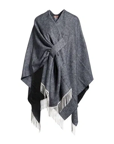 Twinset Woman Cape Grey Size Onesize Cotton, Acrylic In Gray
