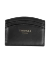 Twinset Woman Cardholder Black Size - Cow Leather