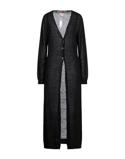 Twinset Woman Cardigan Black Size L Mohair Wool, Alpaca Wool, Polyamide