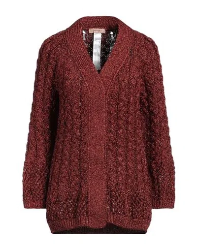 Twinset Woman Cardigan Copper Size Xs Polyester, Polyamide In Orange