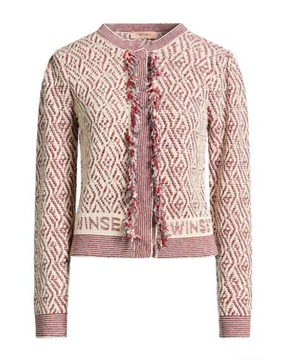 Twinset Woman Cardigan Cream Size Xs Cotton, Viscose, Polyester, Polyamide In Pink