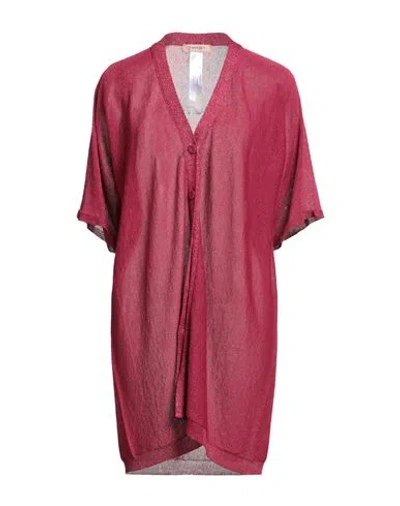 Twinset Woman Cardigan Garnet Size Xs Viscose, Polyamide, Polyester In Red