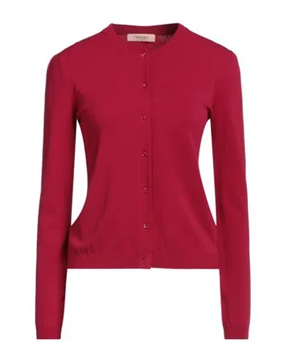 Twinset Woman Cardigan Garnet Size Xs Viscose, Polyester In Red