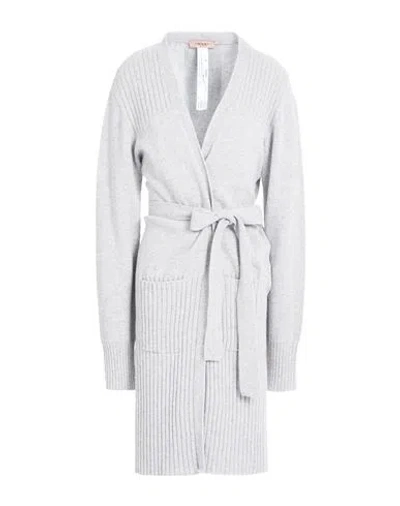 Twinset Woman Cardigan Grey Size M Wool, Cashmere, Polyester In Multi