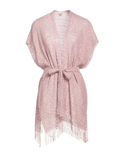 Twinset Woman Cardigan Pink Size Onesize Viscose, Metallic Polyester