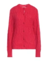 Twinset Woman Cardigan Red Size L Polyamide, Mohair Wool, Wool In Red