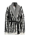 Twinset Fringed Belted Cardigan In White