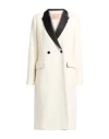 Twinset Woman Coat Cream Size 14 Wool, Polyamide, Polyester In Neutral