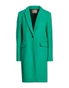 Twinset Woman Coat Green Size 12 Wool, Polyamide In Green