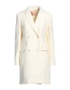 Twinset Woman Coat Ivory Size 10 Wool, Polyamide, Polyester, Viscose In White