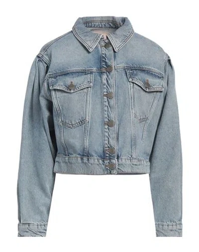 Twinset Woman Denim Outerwear Blue Size 4 Cotton