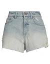 Twinset Woman Denim Shorts Blue Size 30 Cotton In Blue