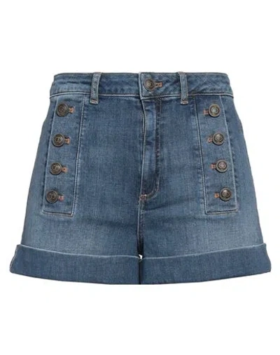 Twinset Woman Denim Shorts Blue Size 29 Cotton, Elastane