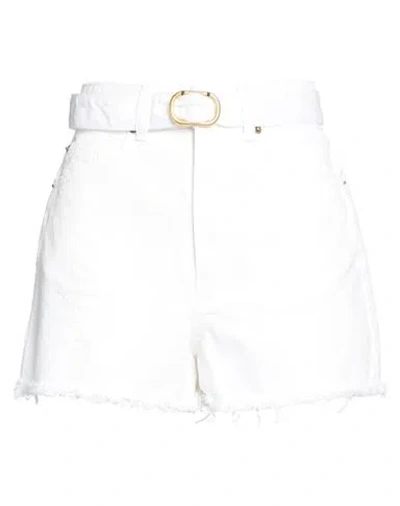 Twinset Woman Denim Shorts White Size 26 Cotton