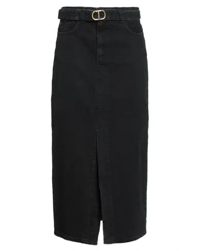 Twinset Woman Denim Skirt Black Size 8 Cotton