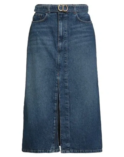 Twinset Woman Denim Skirt Blue Size 12 Cotton