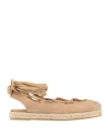 Twinset Woman Espadrilles Beige Size 7 Leather
