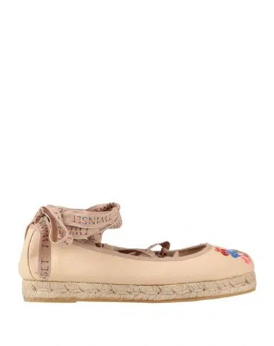 Twinset Woman Espadrilles Beige Size 7 Textile Fibers