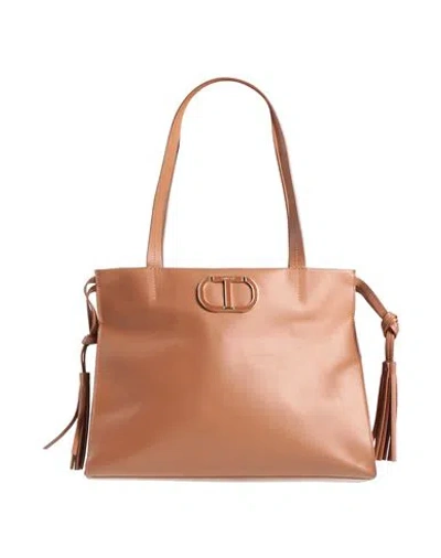 Twinset Woman Handbag Brown Size - Cow Leather