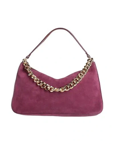 Twinset Woman Handbag Plum Size - Cow Leather In Purple