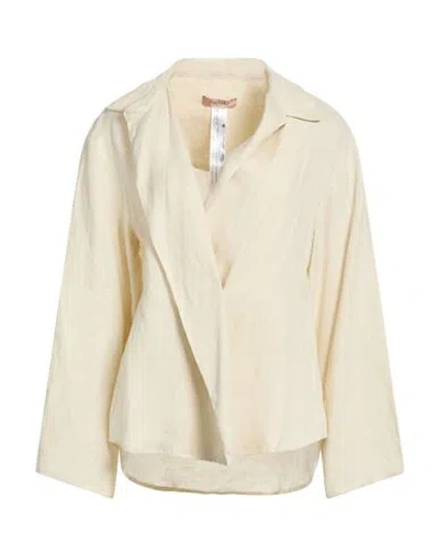 Twinset Woman Jacket Beige Size 10 Linen In Neutral