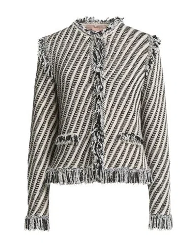 Twinset Woman Jacket Khaki Size S Cotton, Viscose, Polyester, Polyamide, Metallic Polyester In Sand