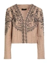 Twinset Woman Jacket Sand Size 12 Cotton, Linen, Polyester In Sand