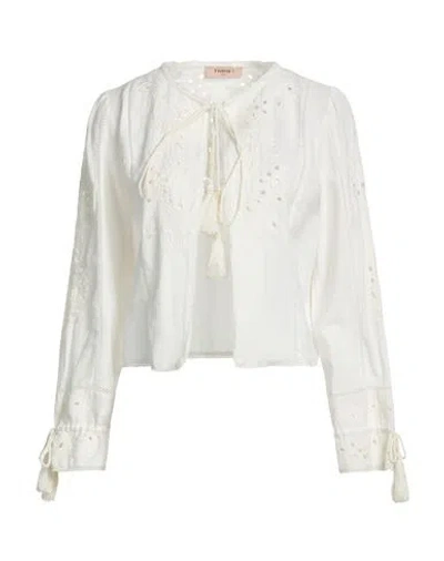 Twinset Woman Jacket White Size 4 Cotton, Linen