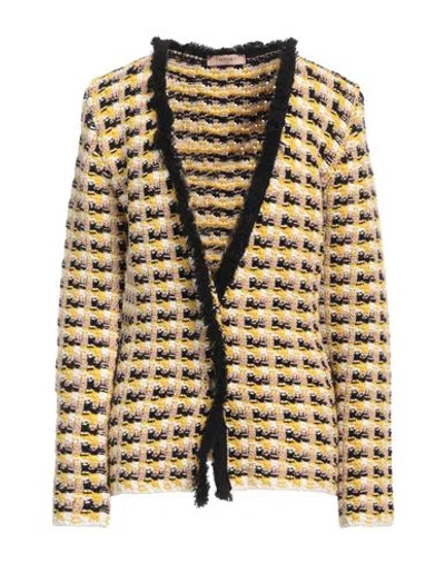 Twinset Woman Cardigan Yellow Size Xs Wool, Acrylic, Polyester, Cotton