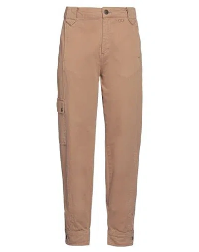 Twinset Woman Jeans Camel Size 8 Cotton In Beige