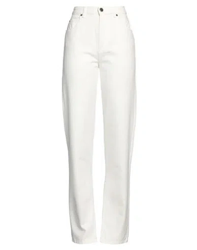 Twinset Woman Denim Pants White Size 32 Cotton