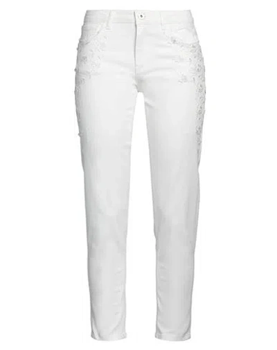 Twinset Woman Jeans White Size 31 Cotton, Elastane