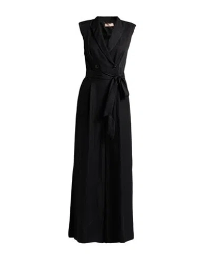 Twinset Woman Jumpsuit Black Size 12 Viscose, Linen