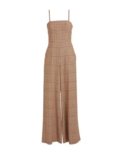 Twinset Woman Jumpsuit Brown Size 10 Wool, Polyester, Viscose, Elastane