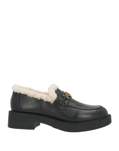 Twinset Woman Loafers Black Size 10 Leather