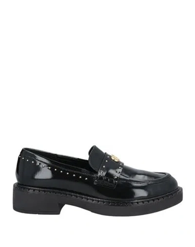 Twinset Woman Loafers Black Size 11 Cow Leather