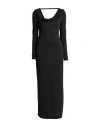 Twinset Woman Maxi Dress Black Size 10 Polyester, Elastane In Black