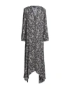 Twinset Woman Maxi Dress Black Size 12 Viscose In Gray