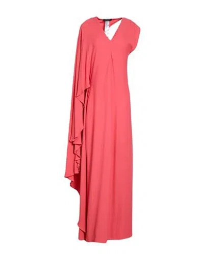 Twinset Woman Maxi Dress Coral Size 14 Viscose In Red