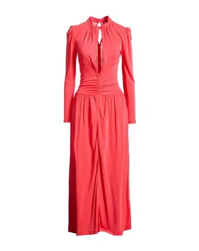 Twinset Woman Maxi Dress Coral Size 4 Viscose In Red